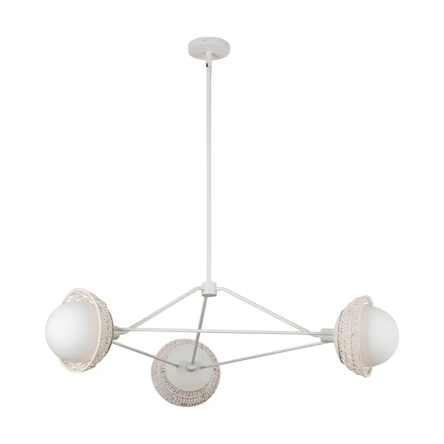 Perth 40-Inch Chandelier in White with Opal Glass - Image 6