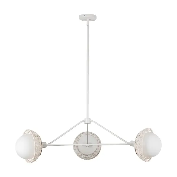 Perth 40-Inch Chandelier in White with Opal Glass - Image 7
