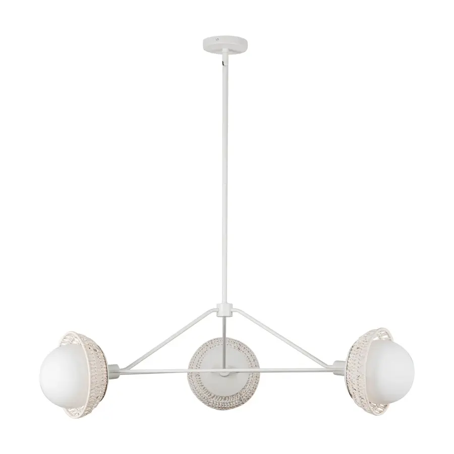 Perth 40-Inch Chandelier in White with Opal Glass - Image 7