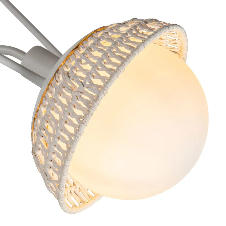 Perth 40-Inch Chandelier in White with Opal Glass - Image 8