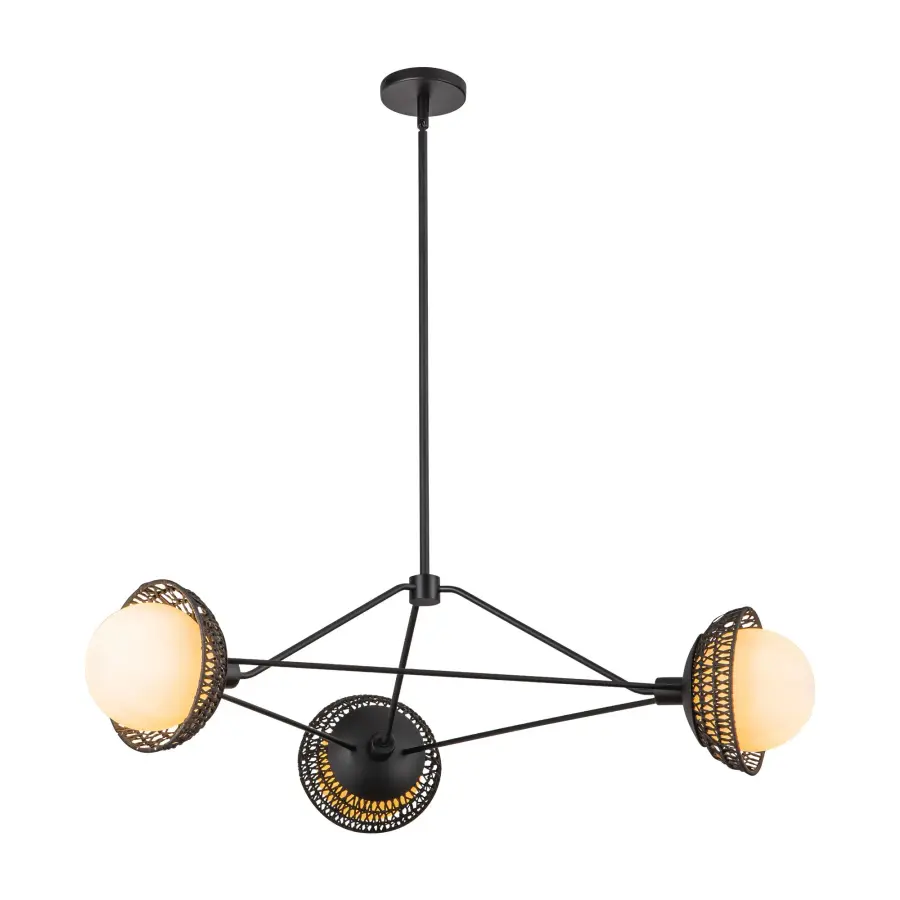 Perth 40-Inch Chandelier in White with Opal Glass - Image 9