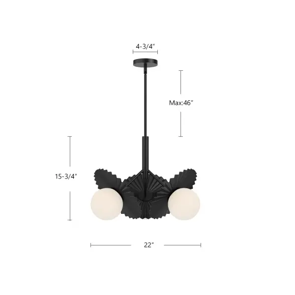 Plume 22-Inch Chandelier in Matte Black - Image 5