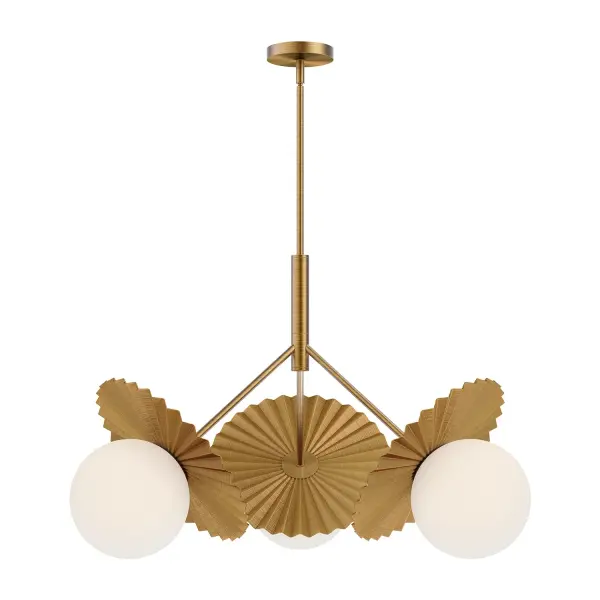 Plume 34-Inch Chandelier in Matte Black with Opal Glass - Image 5