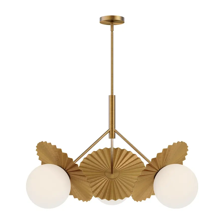 Plume 34-Inch Chandelier in Matte Black with Opal Glass - Image 5