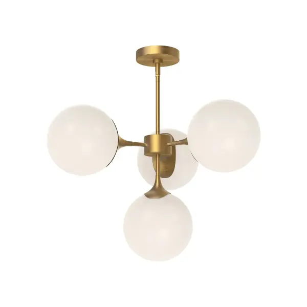 Nouveau 26-Inch Chandelier in Matte Black with Opal Glass - Image 4