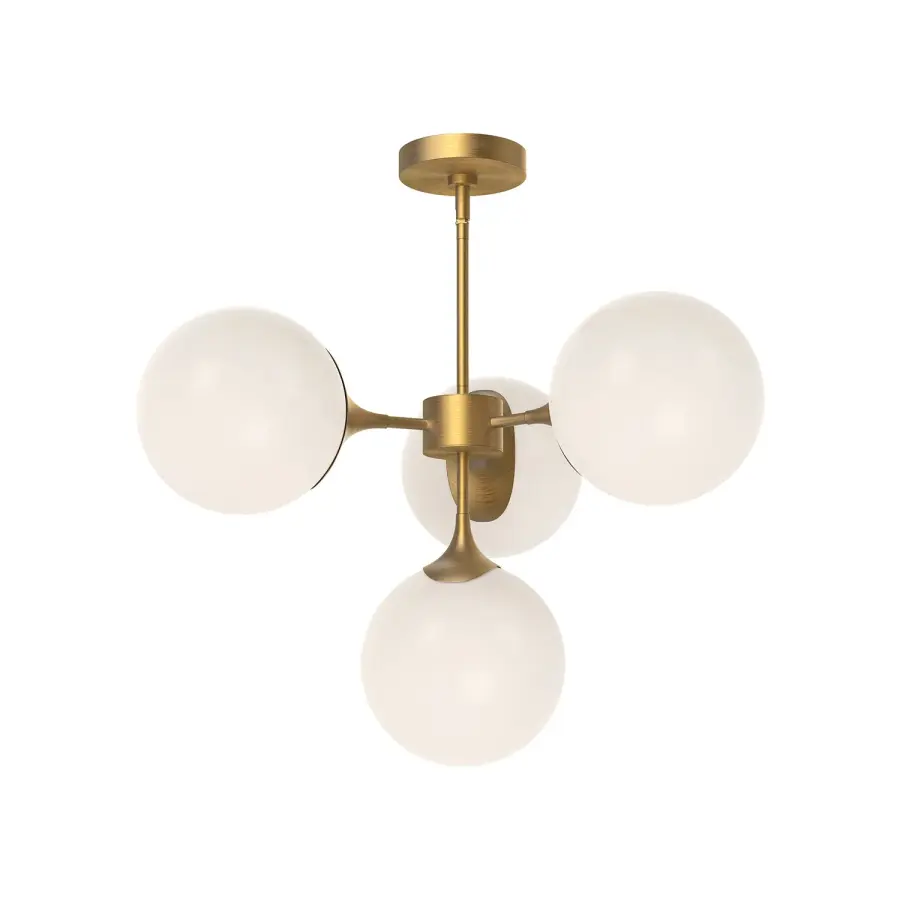 Nouveau 26-Inch Chandelier in Matte Black with Opal Glass - Image 4