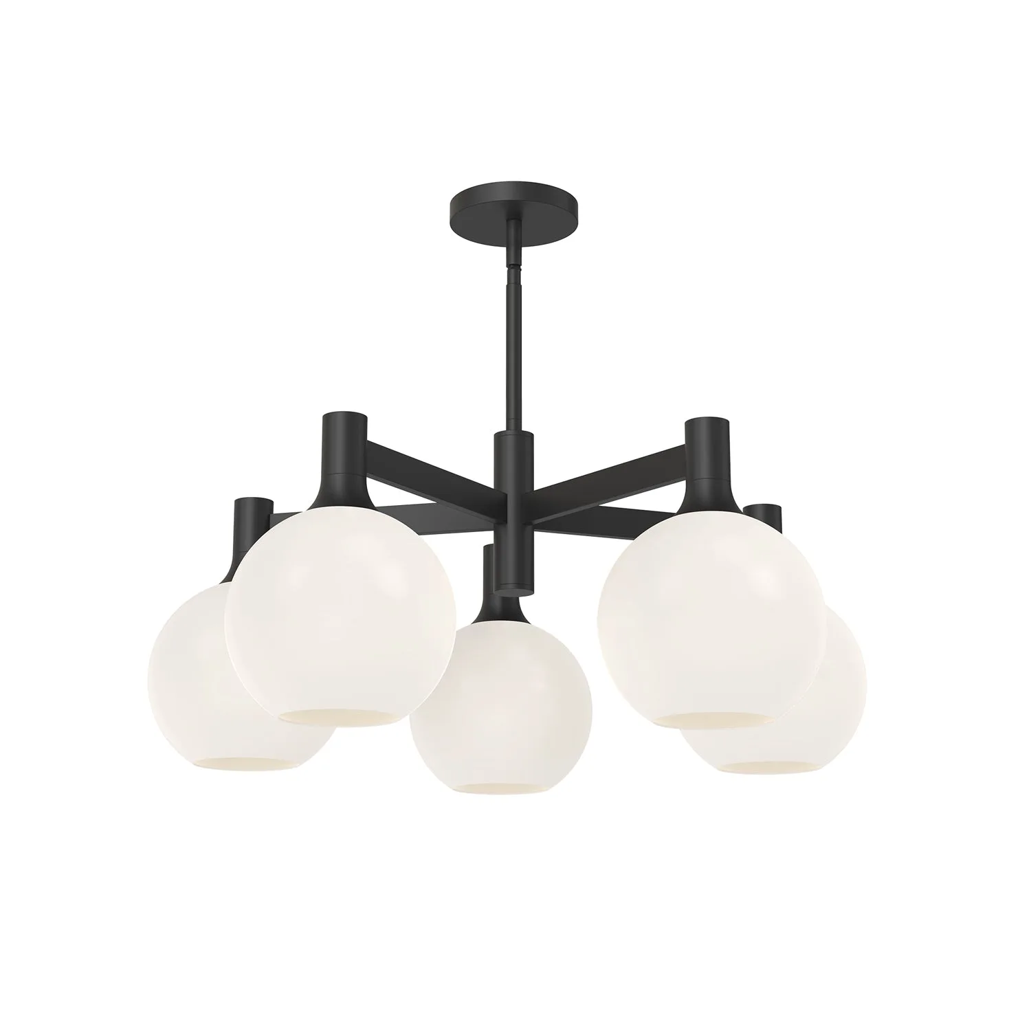 Castilla 29-Inch Chandelier in Matte Black with Clear Glass