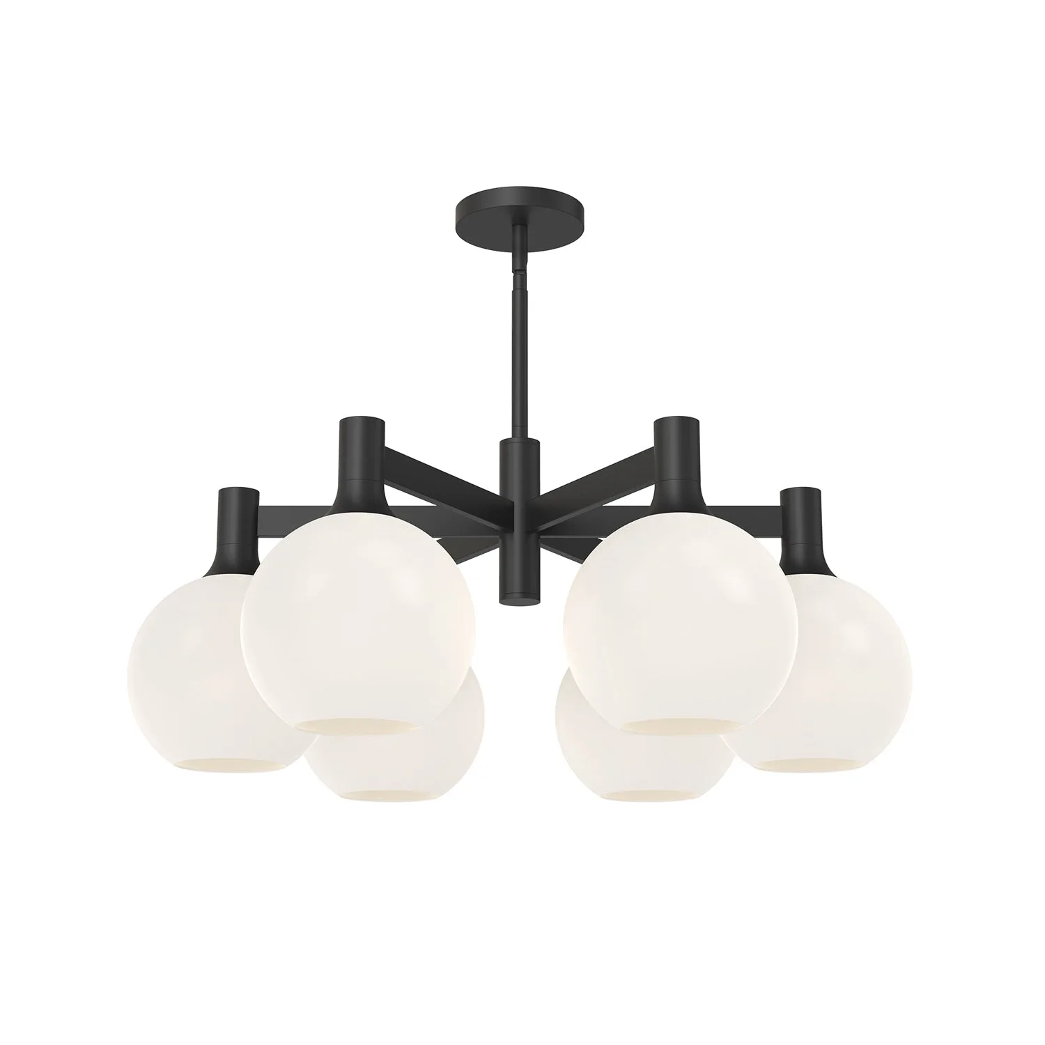 Castilla 29-Inch Chandelier in Matte Black with Clear Glass