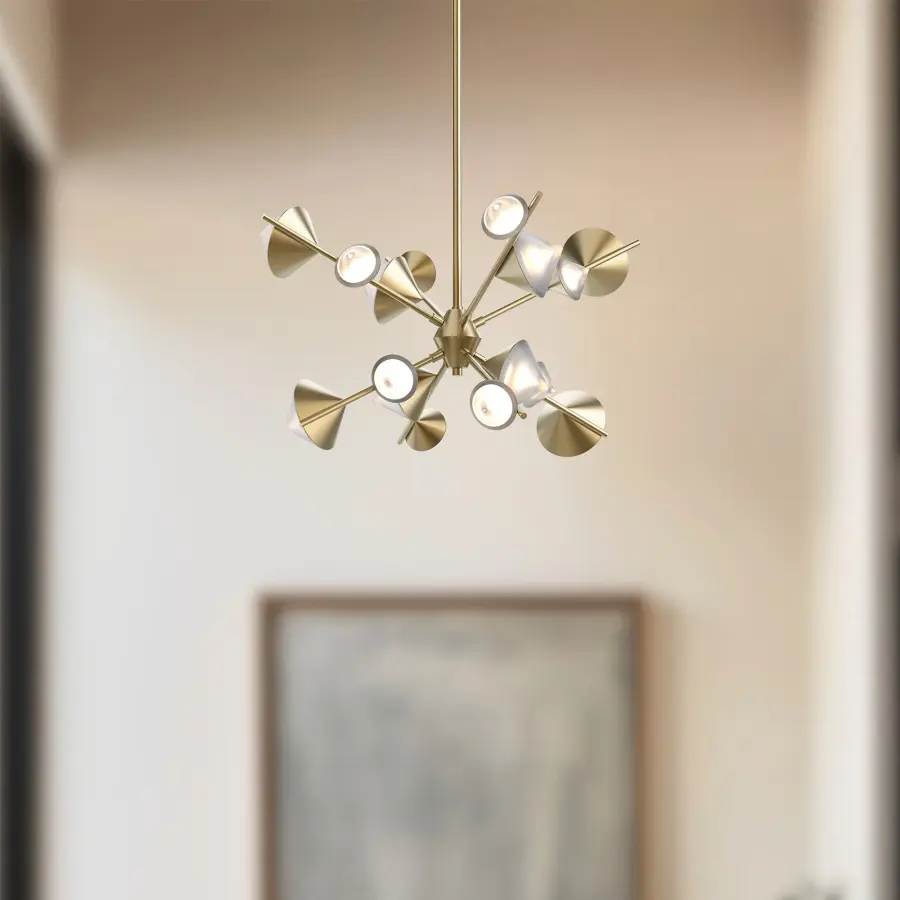 Geode 25-Inch Chandelier in Brushed Gold - Image 2