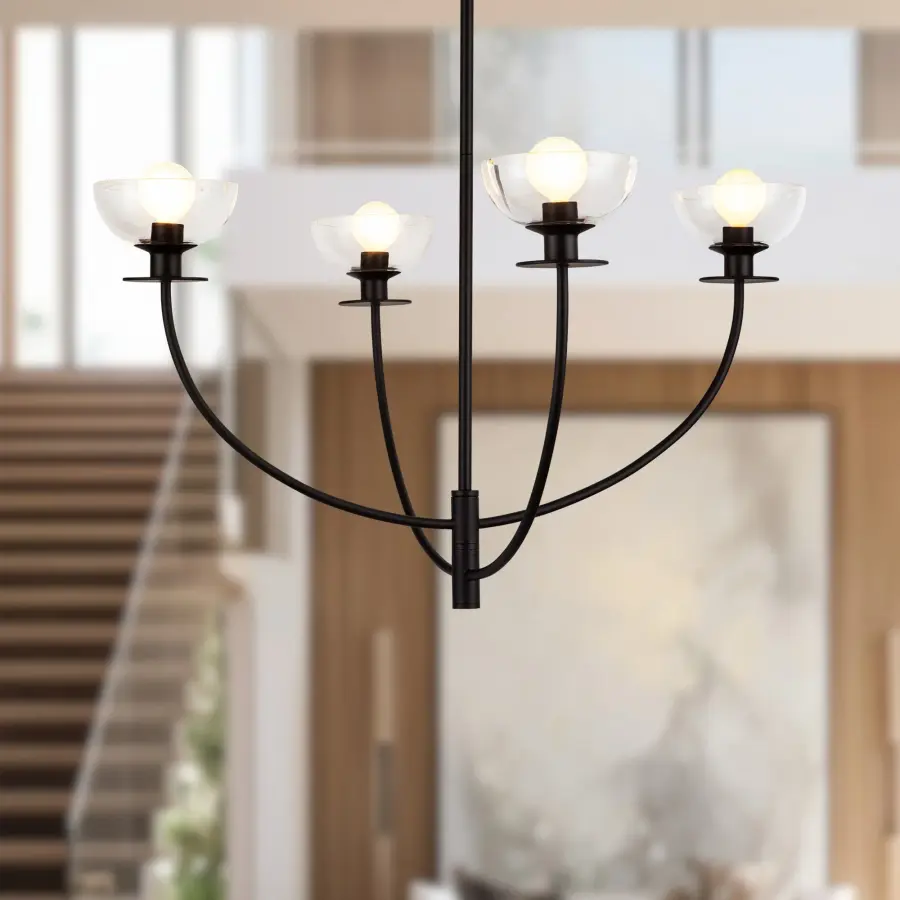 Elegant Contemporary Chandelier with Feminine Curves and Luxe Glass - Image 3