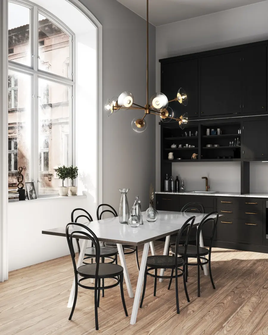 Stunning Mid-Century Statement Piece with Glass Petal Design - Image 2