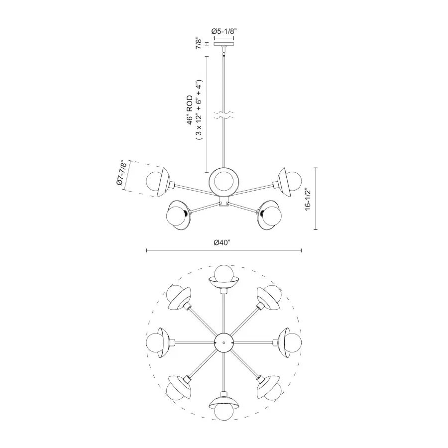 Stunning Mid-Century Statement Piece with Glass Petal Design - Image 7