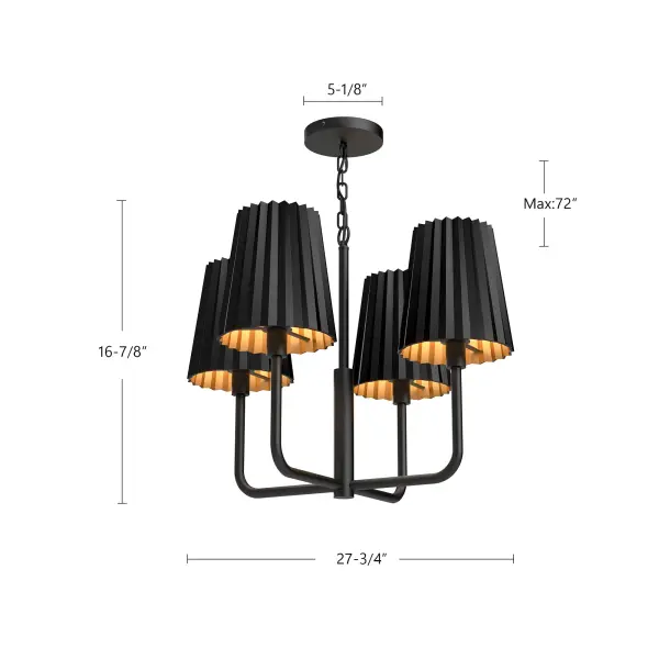 Plisse 23-Inch Chandelier in Aged Gold - Image 15