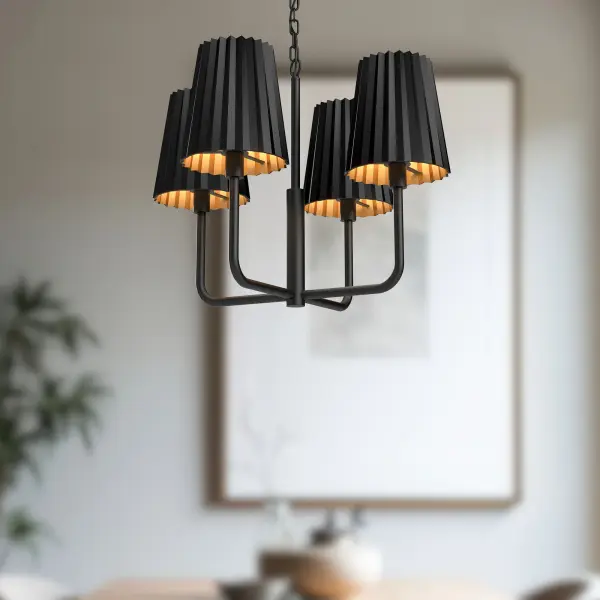 Plisse 23-Inch Chandelier in Aged Gold - Image 3