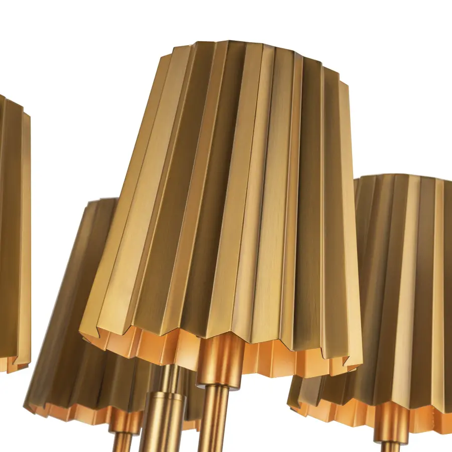 Plisse 23-Inch Chandelier in Aged Gold - Image 6