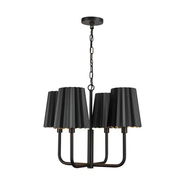 Plisse 23-Inch Chandelier in Aged Gold - Image 8