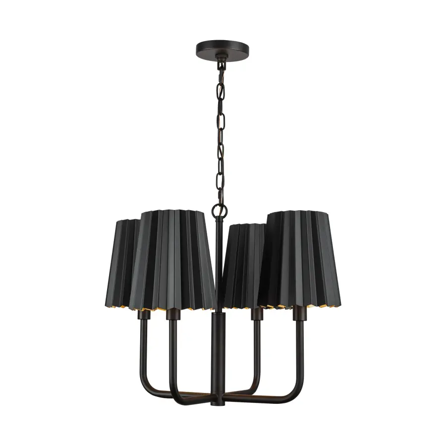 Plisse 23-Inch Chandelier in Aged Gold - Image 8