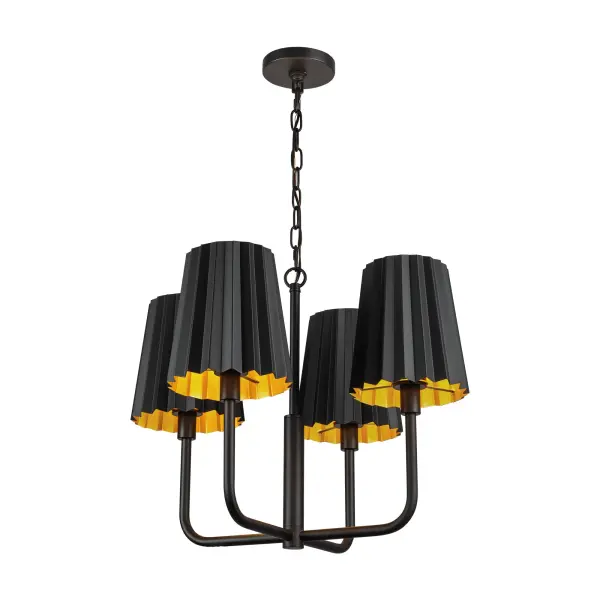 Plisse 23-Inch Chandelier in Aged Gold - Image 9