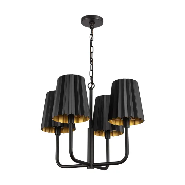 Plisse 23-Inch Chandelier in Aged Gold - Image 10