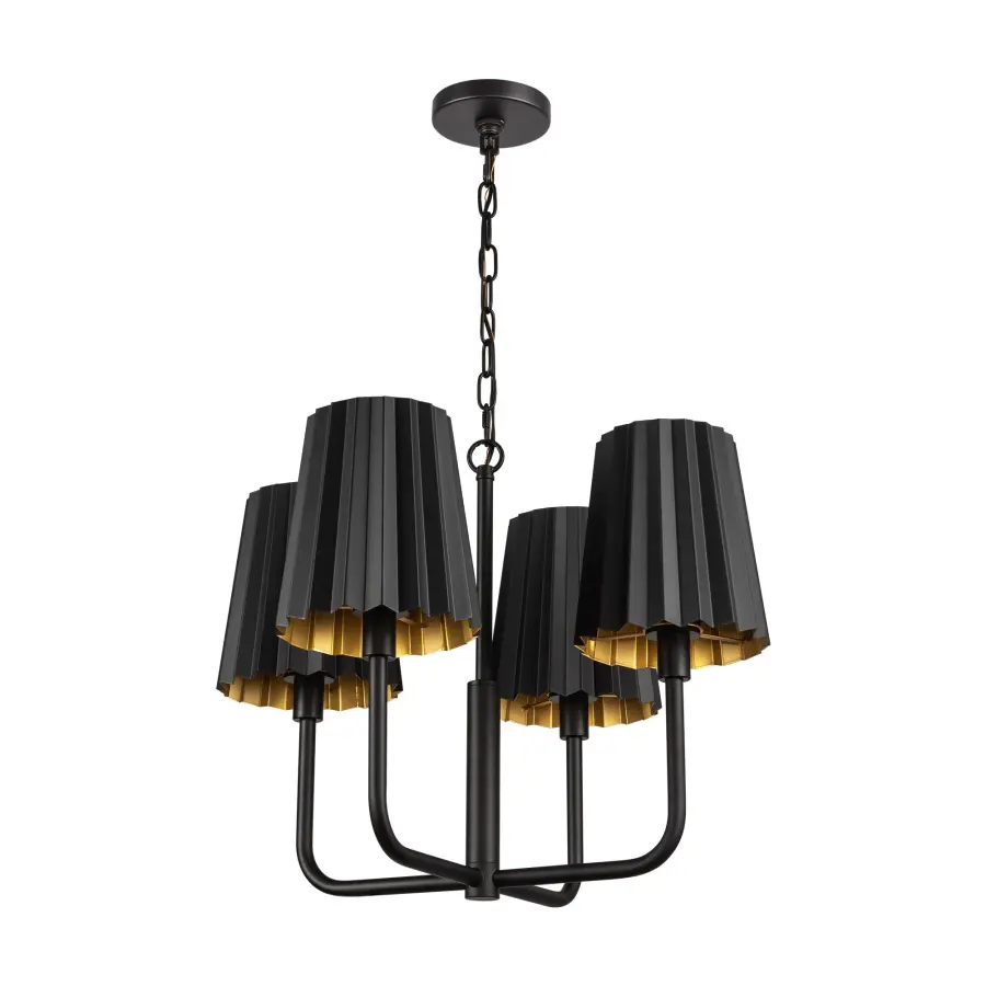 Plisse 23-Inch Chandelier in Aged Gold - Image 10