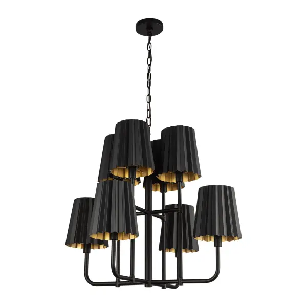 Plisse 30-Inch Chandelier in Aged Gold - Image 11