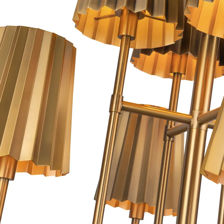 Plisse 30-Inch Chandelier in Aged Gold - Image 4
