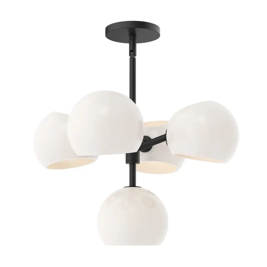 Willow 18-Inch Chandelier in Brushed Gold with Copper Glass - Image 1