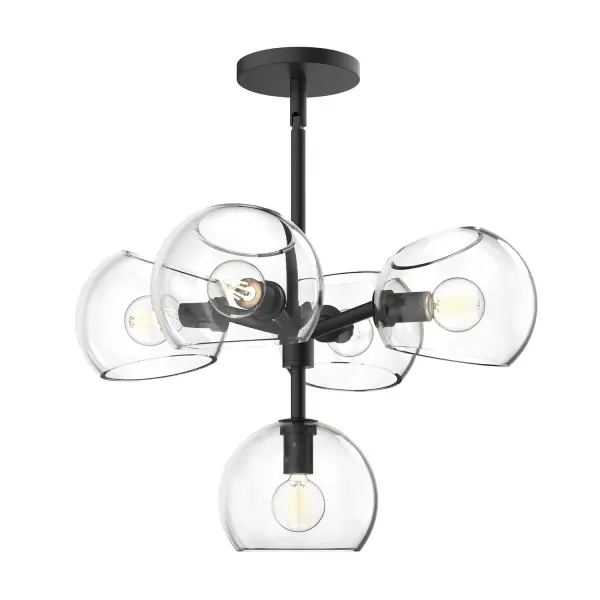 Willow 18-Inch Chandelier in Brushed Gold with Copper Glass - Image 11
