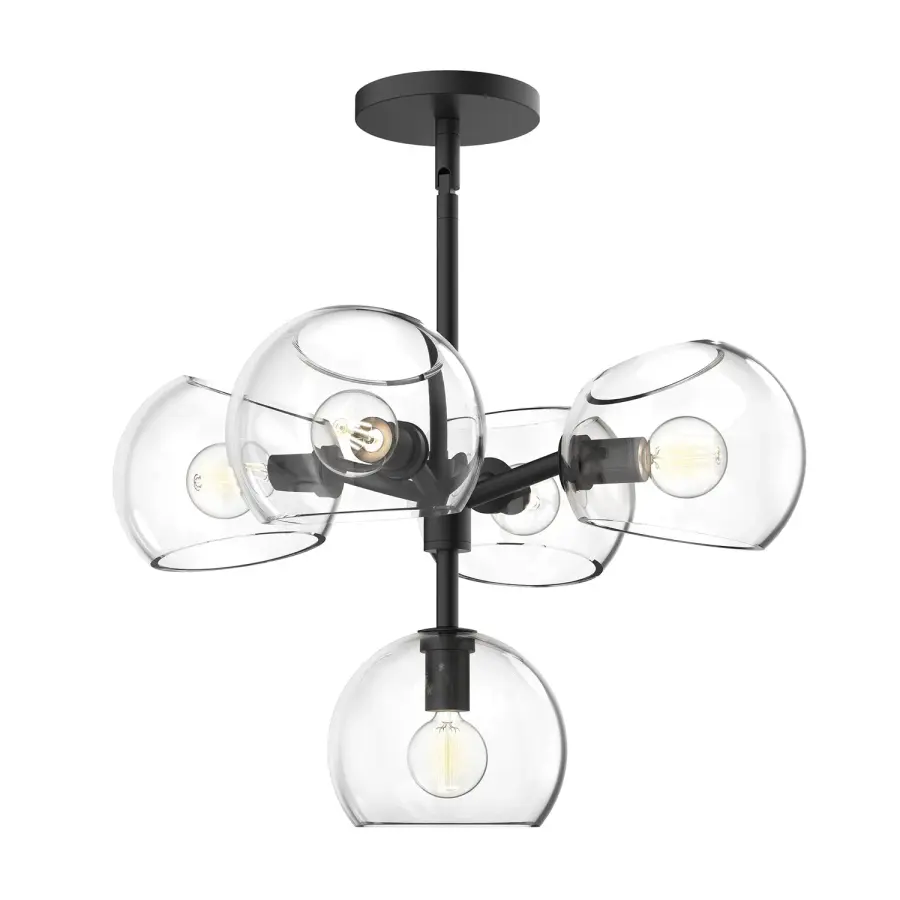 Willow 18-Inch Chandelier in Brushed Gold with Copper Glass - Image 11