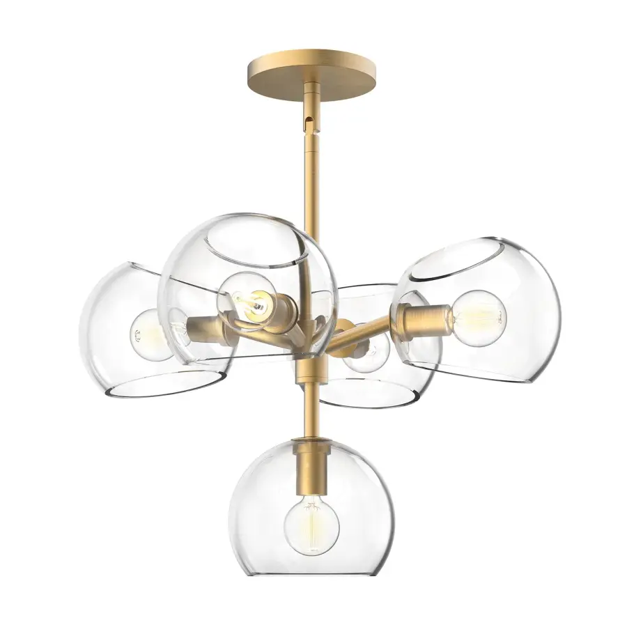 Willow 18-Inch Chandelier in Brushed Gold with Copper Glass - Image 12