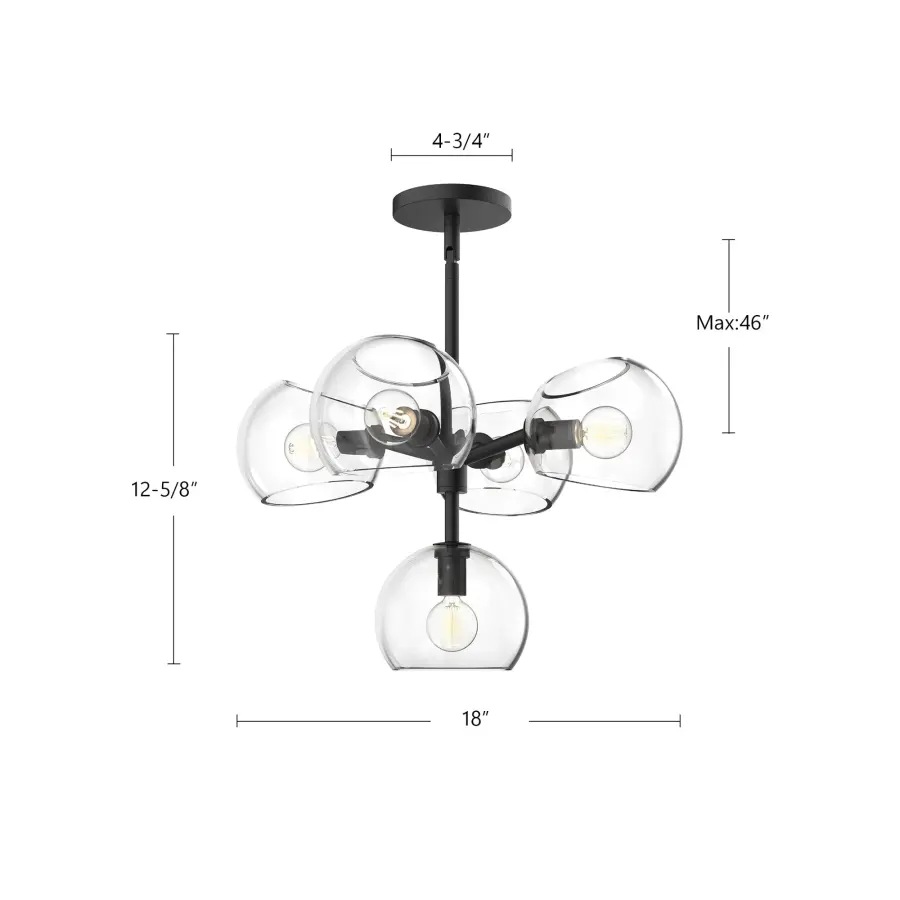 Willow 18-Inch Chandelier in Brushed Gold with Copper Glass - Image 15
