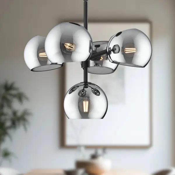 Willow 18-Inch Chandelier in Brushed Gold with Copper Glass - Image 7