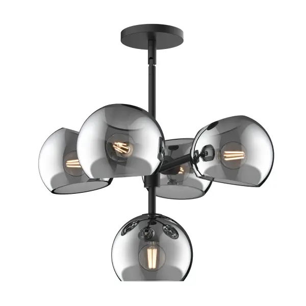 Willow 18-Inch Chandelier in Brushed Gold with Copper Glass - Image 8