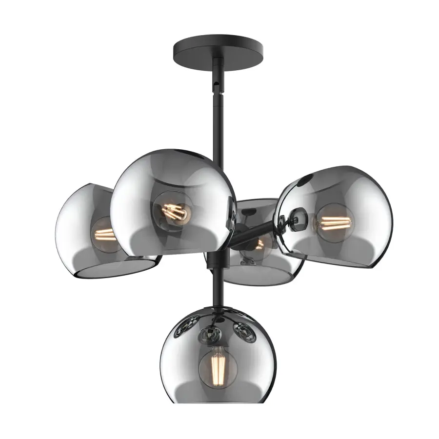 Willow 18-Inch Chandelier in Brushed Gold with Copper Glass - Image 8