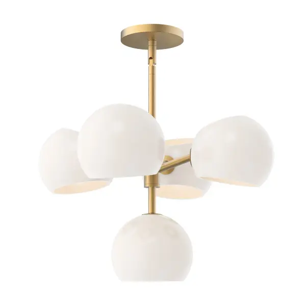 Willow 18-Inch Chandelier in Brushed Gold with Copper Glass - Image 10