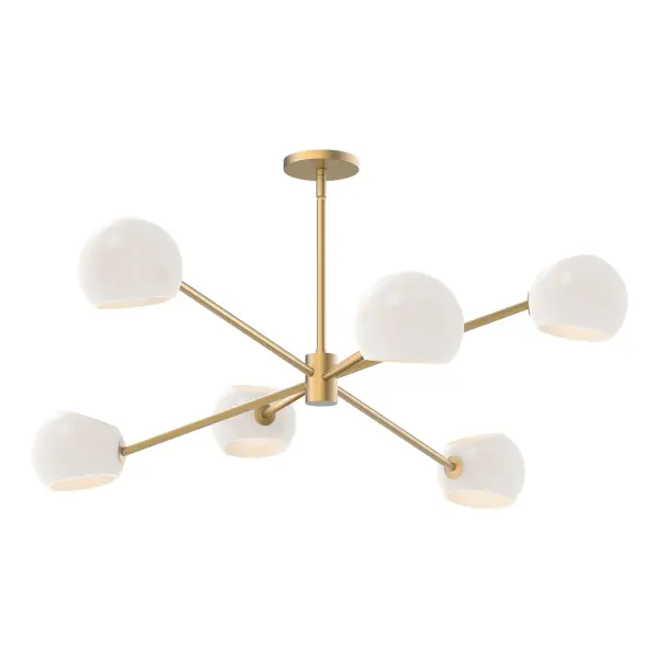 Willow 37-Inch Chandelier in Brushed Gold with Copper Glass - Image 15