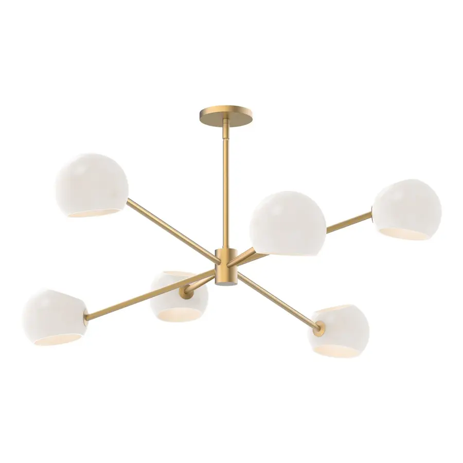Willow 37-Inch Chandelier in Brushed Gold with Copper Glass - Image 15