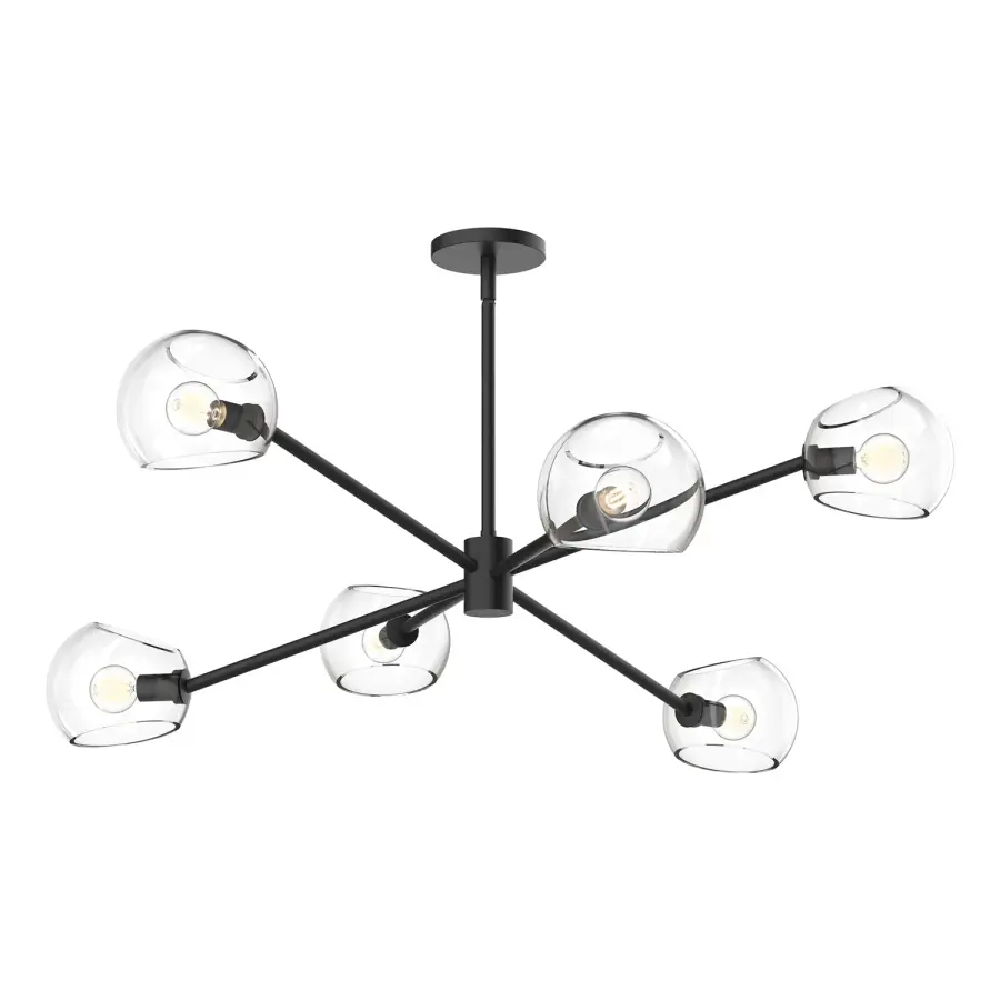 Willow 37-Inch Chandelier in Brushed Gold with Copper Glass - Image 16