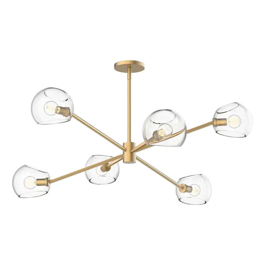 Willow 37-Inch Chandelier in Brushed Gold with Copper Glass - Image 17
