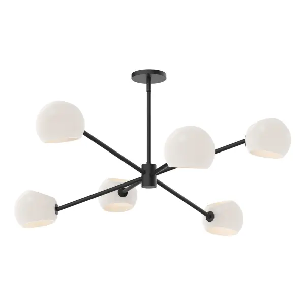 Willow 37-Inch Chandelier in Brushed Gold with Copper Glass - Image 18