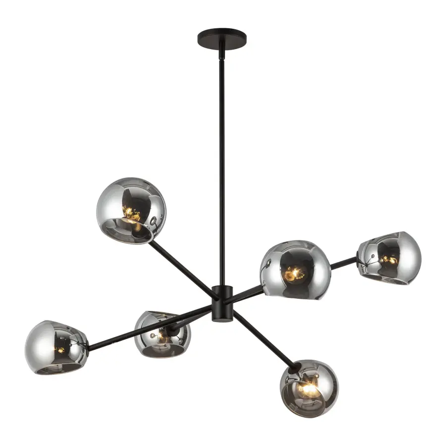 Willow 37-Inch Chandelier in Brushed Gold with Copper Glass - Image 19