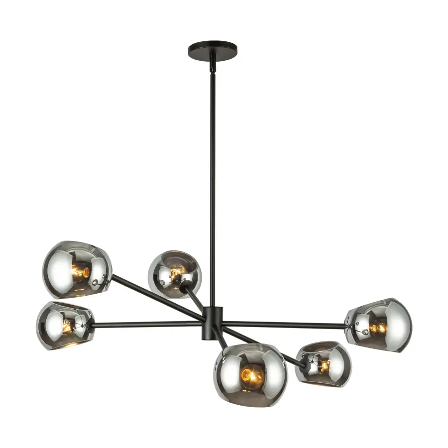 Willow 37-Inch Chandelier in Brushed Gold with Copper Glass - Image 20
