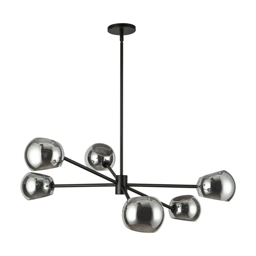 Willow 37-Inch Chandelier in Brushed Gold with Copper Glass - Image 21