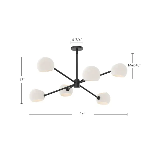 Willow 37-Inch Chandelier in Brushed Gold with Copper Glass - Image 26
