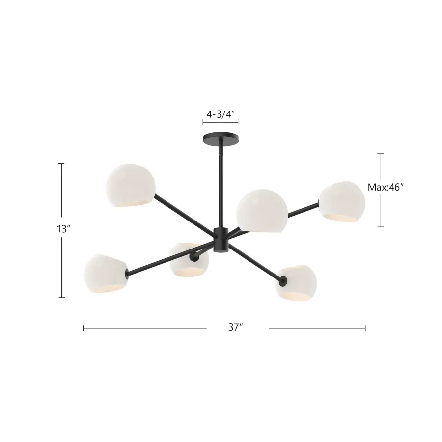 Willow 37-Inch Chandelier in Brushed Gold with Copper Glass - Image 26