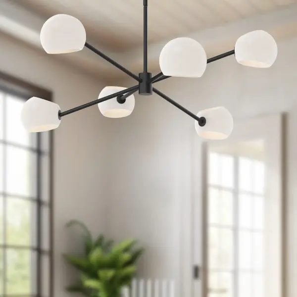 Willow 37-Inch Chandelier in Brushed Gold with Copper Glass - Image 9