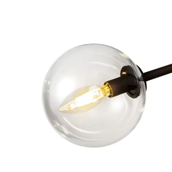 Cassia 40-Inch Chandelier in Matte Black with Clear Glass - Image 15