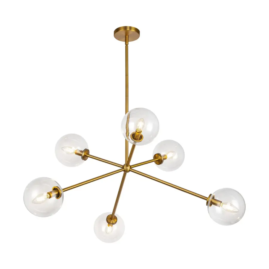 Cassia 40-Inch Chandelier in Matte Black with Clear Glass - Image 16