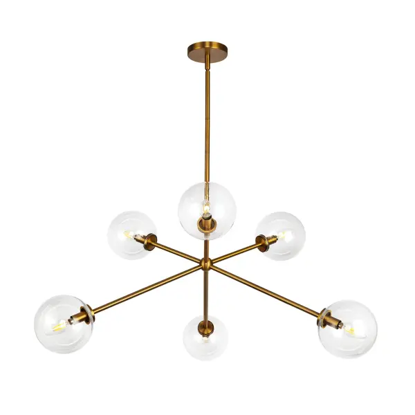 Cassia 40-Inch Chandelier in Matte Black with Clear Glass - Image 17