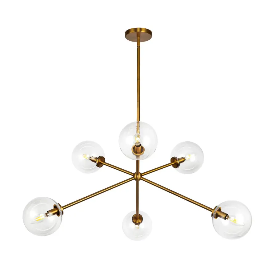 Cassia 40-Inch Chandelier in Matte Black with Clear Glass - Image 17